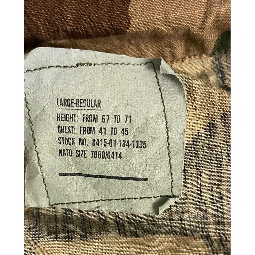 Vintage US Military Woodland Camo BDU Field Jacket Large Regular 1985 Ripstop - Picture 11 of 12